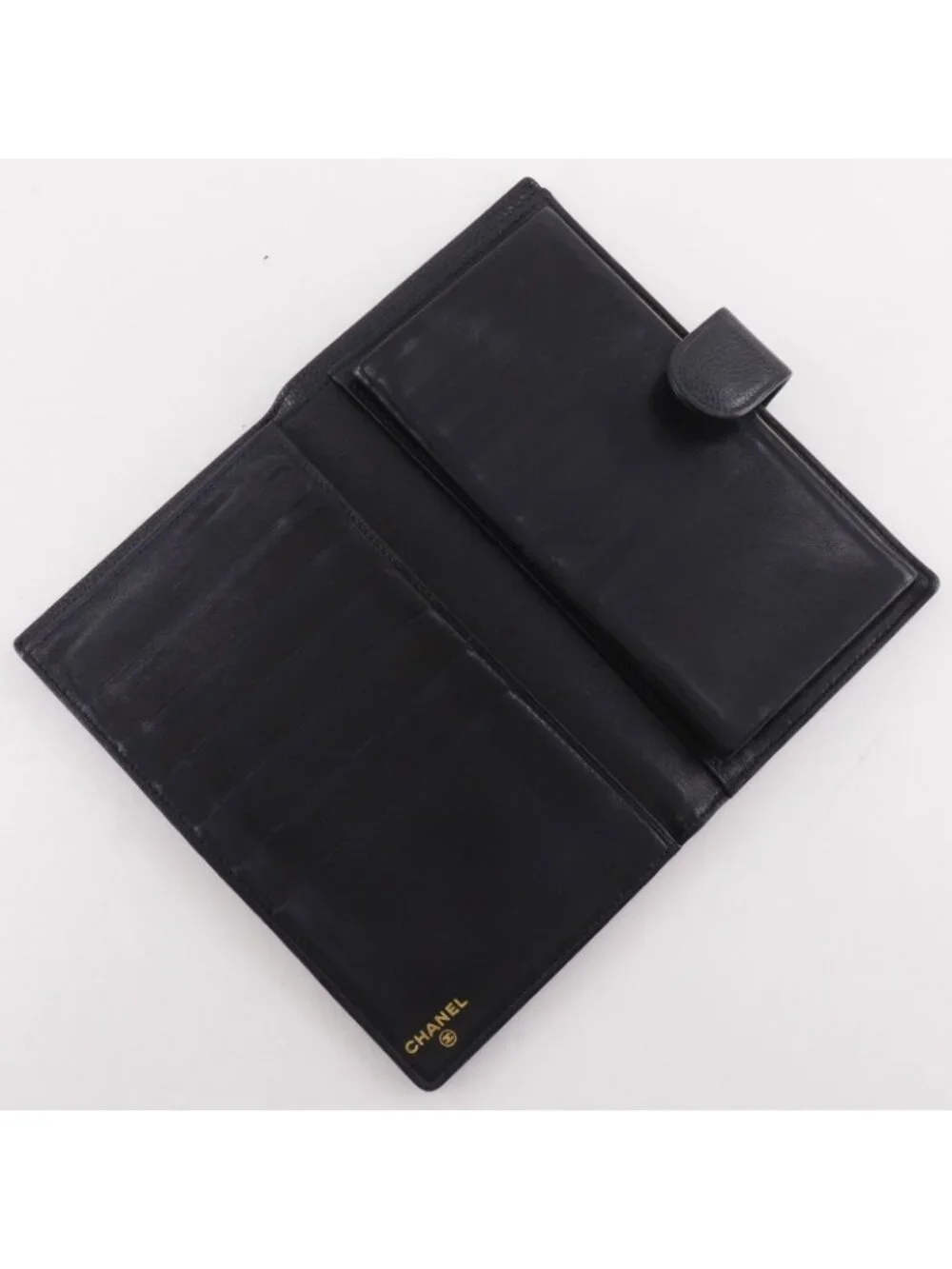 Chanel CC Logo Caviar Leather Black Wallet